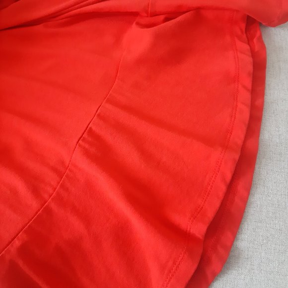 Loft Coral Red Dress with Ruffles and Tie Bow - Picture 10 of 12